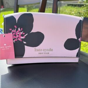 SOLD BNWT Kate Spade Pink and Black Floral Purse